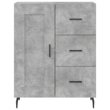 Highboard Concrete Grey 69.5x34x180 cm Engineered Wood