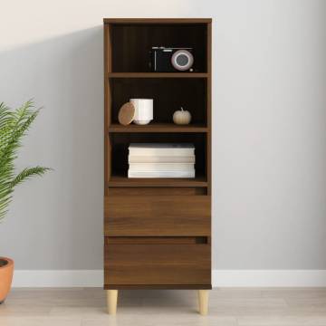 Highboard Brown Oak 40x36x110 cm Engineered Wood