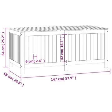 Garden Storage Box Honey Brown 147x68x64 cm Solid Wood Pine