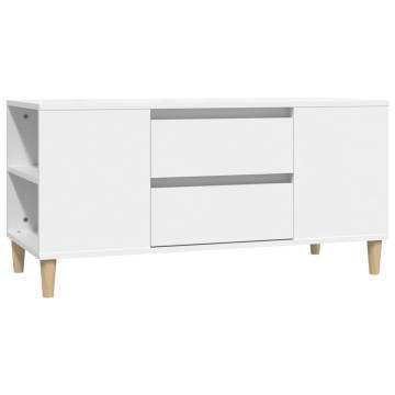 TV Cabinet White 102x44.5x50 cm Engineered Wood