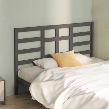 Bed Headboard Grey 166x4x104 cm Solid Wood Pine