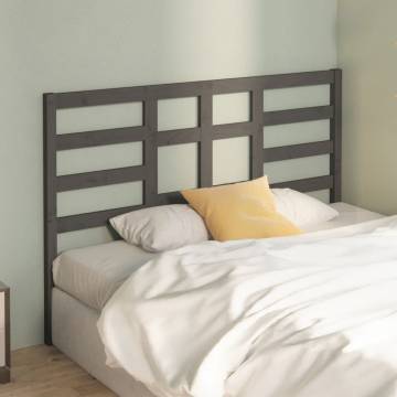 Bed Headboard Grey 166x4x104 cm Solid Wood Pine