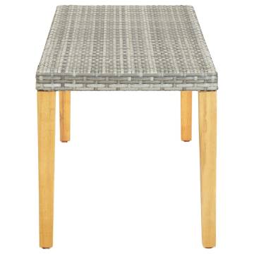 Garden Bench 80 cm Poly Rattan Grey