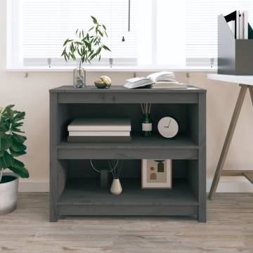 Book Cabinet Grey 80x35x68 cm Solid Wood Pine