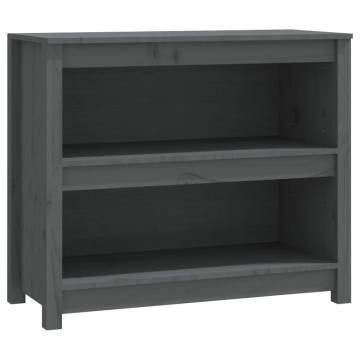 Book Cabinet Grey 80x35x68 cm Solid Wood Pine