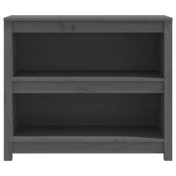 Book Cabinet Grey 80x35x68 cm Solid Wood Pine