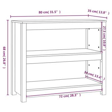 Book Cabinet Grey 80x35x68 cm Solid Wood Pine