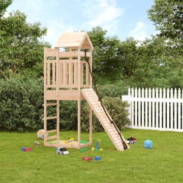 Playhouse with Climbing Wall Solid Wood Pine