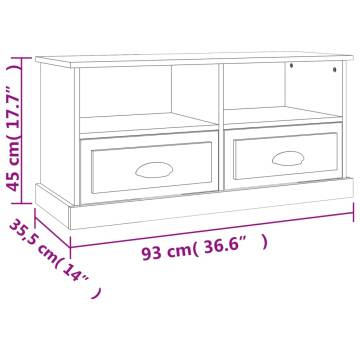 TV Cabinet Black 93x35.5x45 cm Engineered Wood