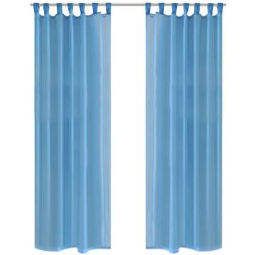 Turquoise Sheer Curtain 140 x 225 cm 2 pcs