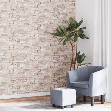 Wallpaper 3D Stone Look Grey and Beige