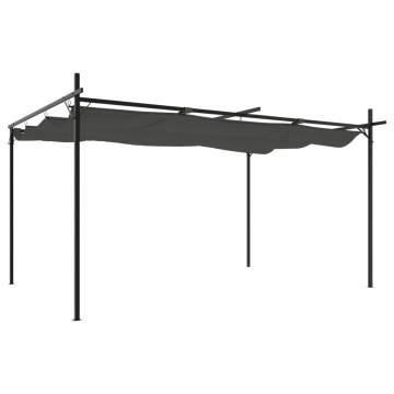 Pergola with Retractable Roof Anthracite 395x292x230 cm