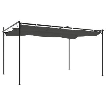 Pergola with Retractable Roof Anthracite 395x292x230 cm