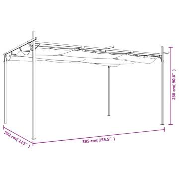 Pergola with Retractable Roof Anthracite 395x292x230 cm