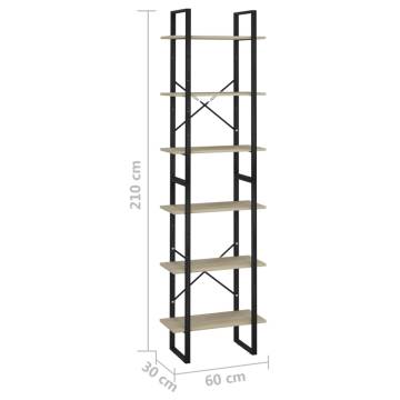 Storage Shelf Sonoma Oak 60x30x210 cm Engineered Wood