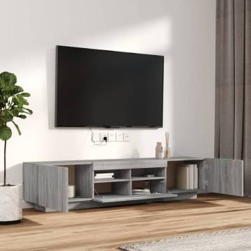 2 Piece TV Cabinet Set with LED Lights Grey Sonoma Engineered Wood