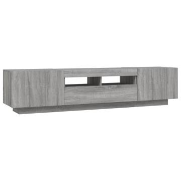 2 Piece TV Cabinet Set with LED Lights Grey Sonoma Engineered Wood