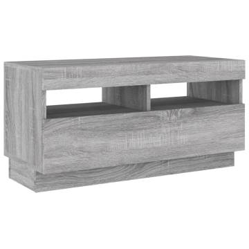 2 Piece TV Cabinet Set with LED Lights Grey Sonoma Engineered Wood