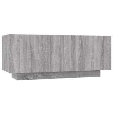 2 Piece TV Cabinet Set with LED Lights Grey Sonoma Engineered Wood