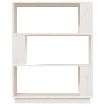 Book Cabinet/Room Divider White 80x25x101 cm Solid Wood Pine