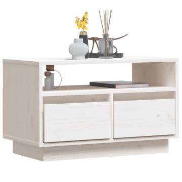 TV Cabinet White 60x35x37 cm Solid Wood Pine