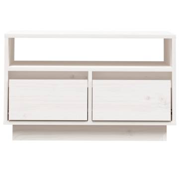 TV Cabinet White 60x35x37 cm Solid Wood Pine