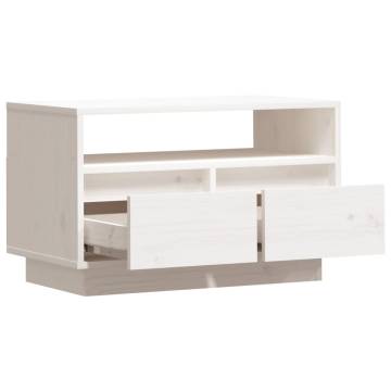 TV Cabinet White 60x35x37 cm Solid Wood Pine