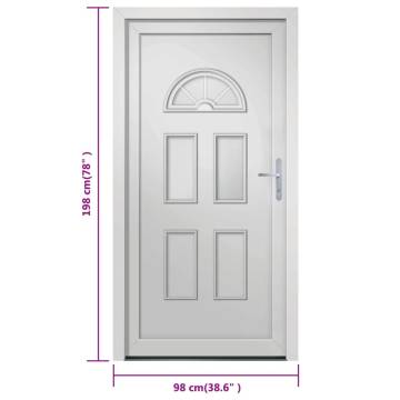 Front Door White 98x198 cm PVC