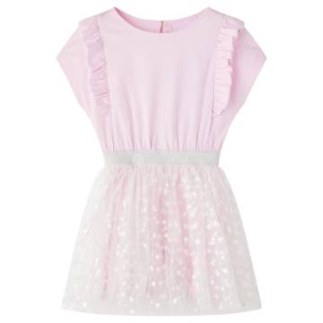 Kids' Dress with Ruffles Light Pink 116