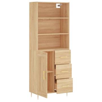 Highboard Sonoma Oak 69.5x34x180 cm Engineered Wood