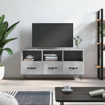 TV Cabinet Concrete Grey 102x36x50 cm Engineered Wood