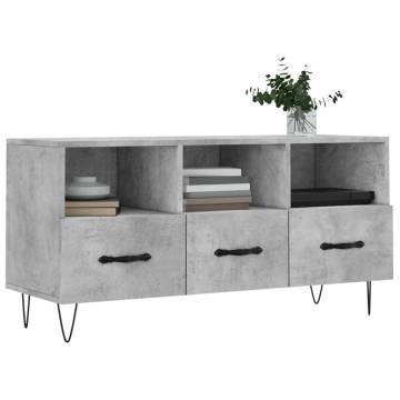 TV Cabinet Concrete Grey 102x36x50 cm Engineered Wood