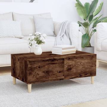 Coffee Table Smoked Oak 90x50x36.5 cm Engineered Wood