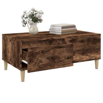 Coffee Table Smoked Oak 90x50x36.5 cm Engineered Wood