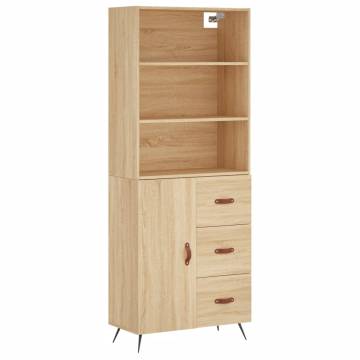 Highboard Sonoma Oak 69.5x34x180 cm Engineered Wood