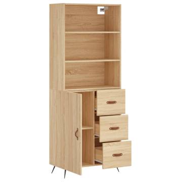 Highboard Sonoma Oak 69.5x34x180 cm Engineered Wood