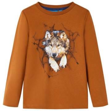 Kids' T-shirt with Long Sleeves Cognac 104