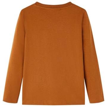 Kids' T-shirt with Long Sleeves Cognac 128