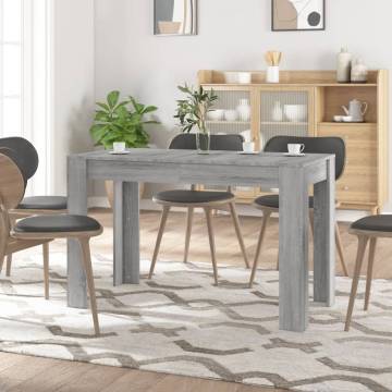 Dining Table Grey Sonoma 120x60x76 cm Engineered Wood