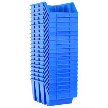 Stacking Storage Bins 20 pcs Blue Plastic