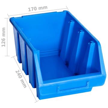 Stacking Storage Bins 20 pcs Blue Plastic