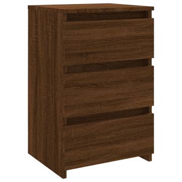 Bed Cabinet Brown Oak 40x35x62.5 cm Engineered Wood