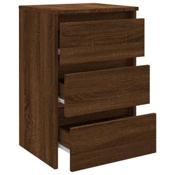 Bed Cabinet Brown Oak 40x35x62.5 cm Engineered Wood