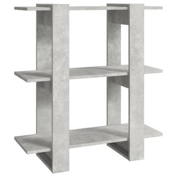 Book Cabinet/Room Divider Concrete Grey 80x30x87 cm