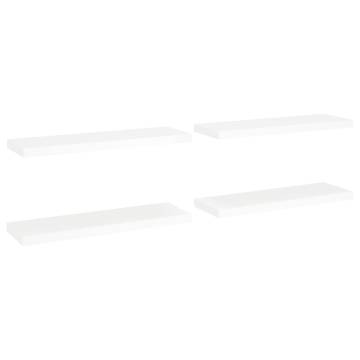 Floating Wall Shelves 4 pcs White 80x23.5x3.8 cm MDF