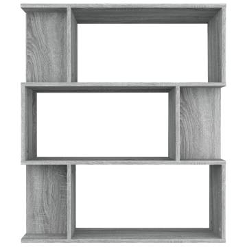 Book Cabinet/Room Divider Grey Sonoma 80x24x96cm Engineered Wood