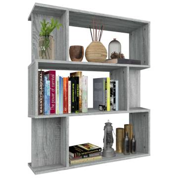 Book Cabinet/Room Divider Grey Sonoma 80x24x96cm Engineered Wood