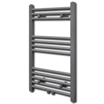 Grey Bathroom Central Heating Towel Rail Radiator Straight 500x764mm