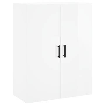 Wall Mounted Cabinets 2 pcs High Gloss White 69.5x34x90 cm