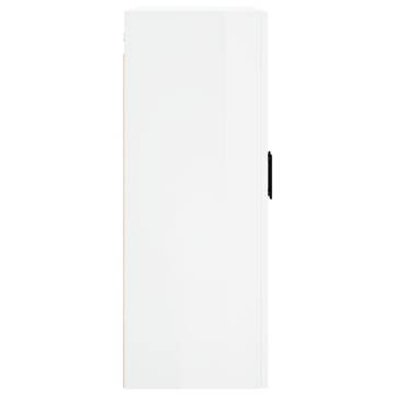 Wall Mounted Cabinets 2 pcs High Gloss White 69.5x34x90 cm